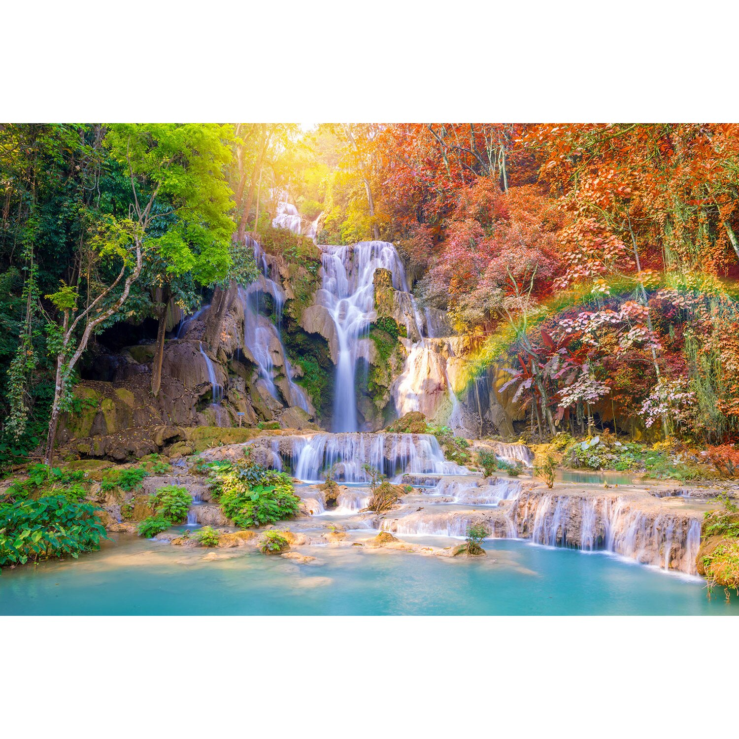 Fototapet de perete autoadeziv si lavabil Culori in cascada, 220 x 135 cm